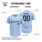 Custom White-Blue Stripe Throwback Baseball Jersey